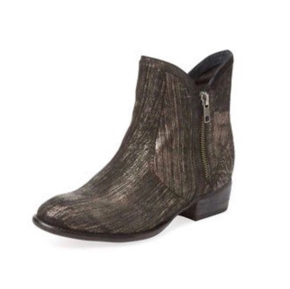 Seychelles Lucky Penny Graphite Metallic Ankle Boots